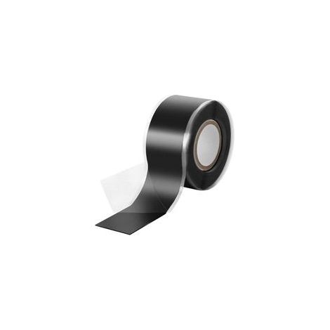 1x 3m de Ruban en silicone auto-fusionnant (auto amalgamant), ruban isolant et bande d'étanchéité (eau, air), 25 mm de large, noir