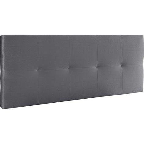 Home Heavenly® - Cabecero cama tapizado JENSEN, acolchado, cama individual o matrimonial, no incluye herrajes 150 cm Color: Gris