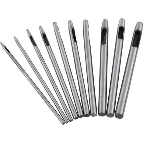 10 pièces 0.5-5mm perforateur creux bricolage cuir poinon ensemble d'outils pour montre S ceinture (1/5)