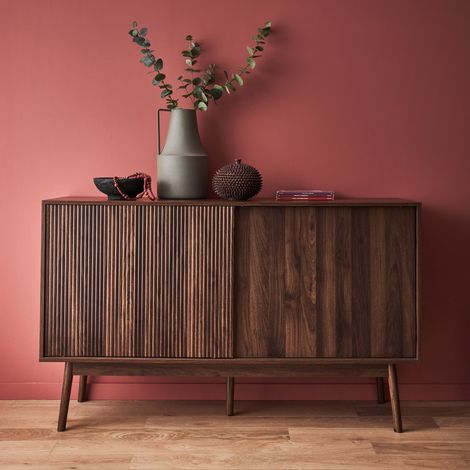 Credenza scandinava a 2 ante effetto legno, 150cm