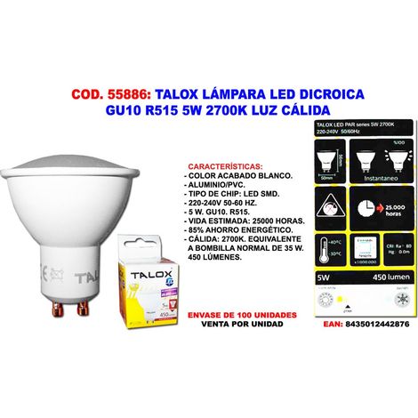 TALOX GU10 R515 5W 2700K dichroitische LED-Lampe, warmes Licht