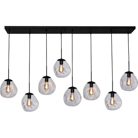 Lampe suspendue Lava 8x verre transparent Ø 24cm - 2761-05-160-25-80061 (1/3)
