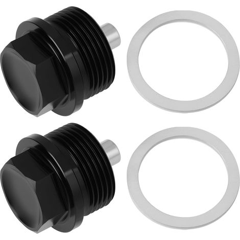 2pcs Bouchon Vidange d’Huile M24 x 1,5 en Aluminium avec 2 Rondelles Compatible avec Filetage de Carter d’Huile M24 x 1,5 (1/5)