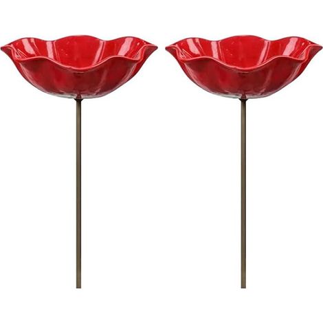 Set mit 2 Vogel- und Bienentränken für den Garten – Tränke und Insektenbad – 2-teilig – Robuste Metallkonstruktion (1/5)