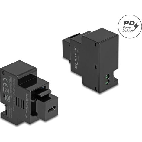 Delock MÃ³dulo Keystone USB Type-Câ¢ Puerto de carga PD 20 W negro