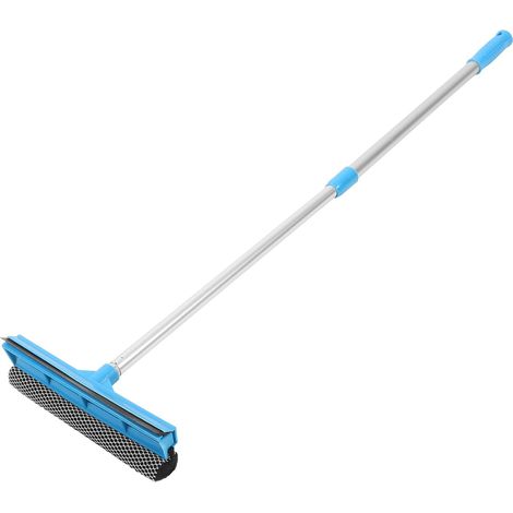 Raclette pour Portes de Bain Bleu Manche Ergonomique et Éponge Absorbante en Plastique, Outil de Nettoyage de Vitres pour Usage Quotidien et Salon (1/5)