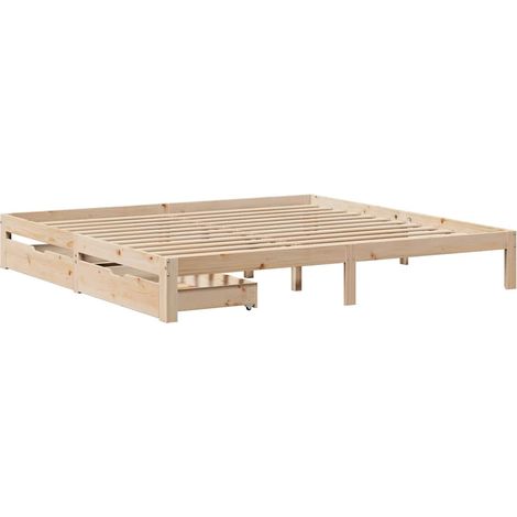 vidaXL Cadre de lit avec tiroirs sans matelas 200x200 cm (1/5)