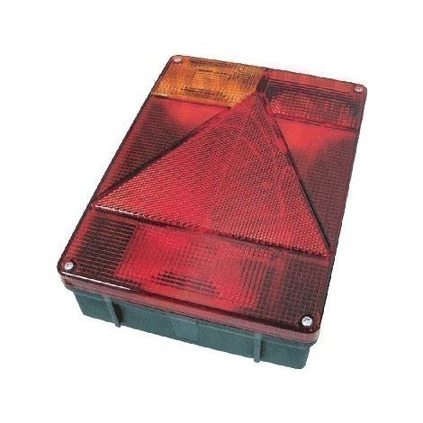 Feu arrière gauche 6800 vertical – 5 fonctions clignotant, stop, code, réflecteur, antibrouillard – Dimensions 220x160x60mm – Entraxe 70mm – Radex