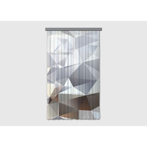Rideau occultant abstrait blanc - 140 cm x 245 cm (1/4)