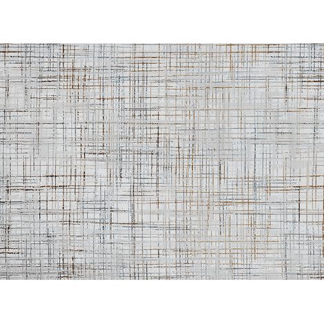 Tapis motif quadrillage beige et bleu 160 x 230 cm GRIND