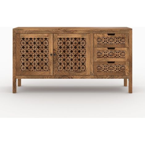 Aparador calado de madera de mango - Jaya (1/4)