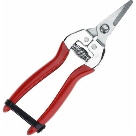 Gartenschere in acciaio inossidabile, taglienti professionali con lame rette, rivestimento in cromo, per composizioni floreali, taglio e raccolta di piante (lame rette). (1/3)