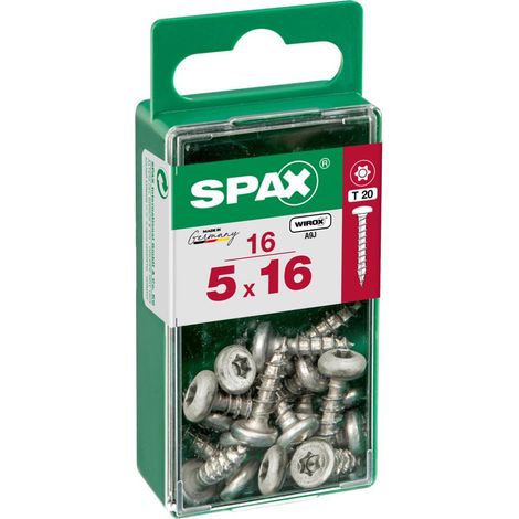 Set di 16 viti SPAX Torx in acciaio a testa tonda, Diam.5 mm x L.16 mm SPAX