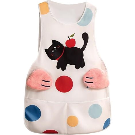 Tablier De Cuisine avec Poches pour Essuyer Les Mains, Tablier De Cuisine Réglable, Tablier De Cuisine avec Dessin Animé pour Essuyer Les Mains, Tablier De Cuisine pour Femme (1/5)