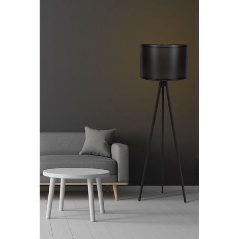 Lampada da terra industriale, nera, Ø38 cm, altezza 145 cm, attacco E27, per ufficio di design (1/3)