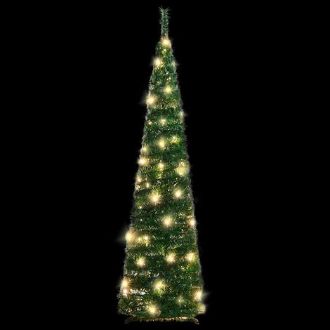 Sapin de Noël Arbre de Noël artificiel escamotable 50 LED vert 120 cm (1/5)