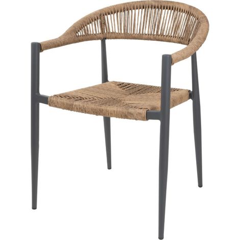 Fauteuils d'extérieur en rotin PE tressé Eden naturels (lot de 4) - BOLERO (1/5)