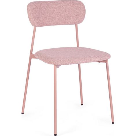 Set 6 Sedie da Pranzo in Fibra Sintetica, Rosa (1/5)