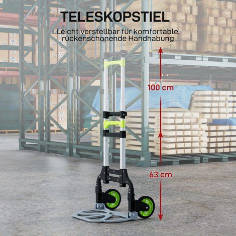 Chariot de transport pliable en aluminium avec poignée télescopique réglable 100 cm (1/4)