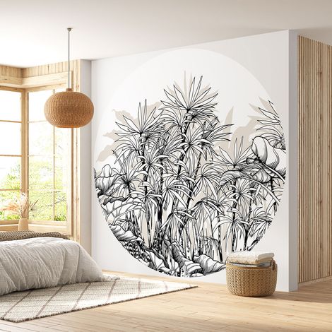 Papier peint rond / cercle - Forêt Tropicale - Diamètre 50 cm (1/4)
