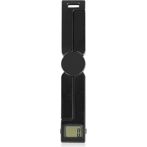 Folding Scale, Precise Digital Weighing Tool with LCD Display, Portable Gadget (Black) (1/4)