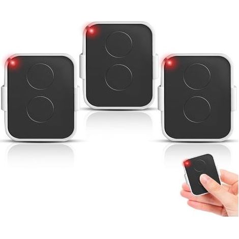 433,92 MHz Télécommandes de Portail Compatible avec Era ONE2/ON2E/ON4E/ON1E, 2 Canaux Télécommande Porte de Garage,Rolling Code,Lot de 3(Blanc)