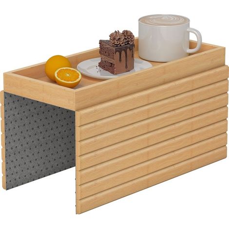Plateau d'accoudoir pour canapés, pour boissons, en-cas, télécommande, en bois de bambou (1/5)