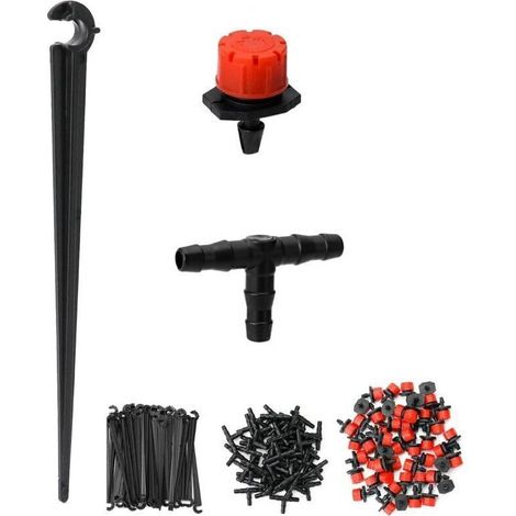 Kit d’irrigation automatique pour jardin 150 pièces – arroseurs goutte à goutte, raccords en T et piquets de fixation (1/5)