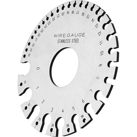 Mesureur d'Epaisseur de Fil Ronde en Acier Inoxydable, Jauge à Calibre 2 Côtés, pour le Soudage et le Traitement des Métaux (1/5)