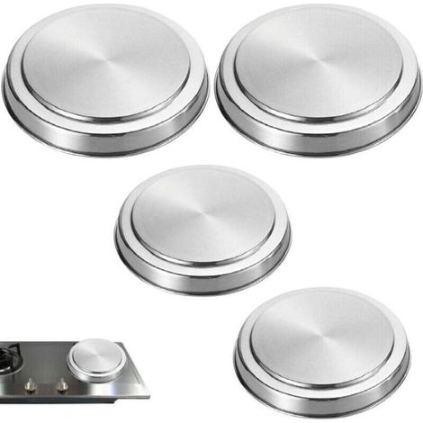 Juego de 4 tapas de acero inoxidable para horno, protectores de estufa, utensilios de cocina, cubiertos y accesorios de cocina de 17/21 cm -Crezuo