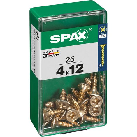 Boîte 25 Unités. Vis A Bois Spax Cab. Plat Yellox 4.0x12mm Spax (1/2)