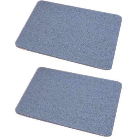 2 Pack Grey Non-Slip Shower Mat, 60x40cm Non-Slip Bath Mat, Soft PVC Loofah Bath Mat for Bathroom, Quick Drying (1/5)
