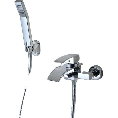 Duschhandbrause-Set, Wasserfall-Design, einfache Temperaturregelung, Chrom (1/2)