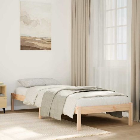 Cama extralarga sin colchón madera maciza de pino 100x210 cm (1/5)