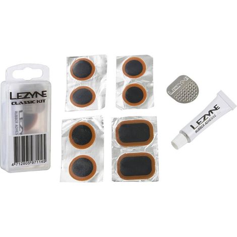 Kit clásico Lezyne: 8 parches, rallador, 1 caja de parches para neumáticos. (1/5)