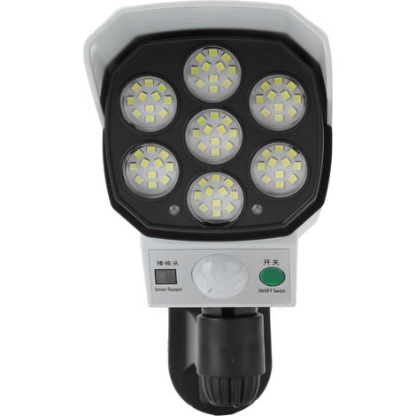 Fausse caméra de surveillance solaire ABS imperméable IP64 avec LED simulant une lampe de rue, lot de 1 avec vis et accessoires (1/5)