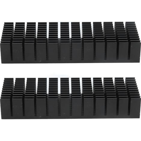 2Pcs Dissipateur thermique en aluminium à ailettes refroidissement Kit de radiateur pour composants électroniques 120x40x20mm sans adhésif (1/5)