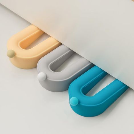 Silicone Door Stop Wedge with Convenient Holder - Premium Quality, Non-Scratching, Heavy Duty Door Holder for Any Floor Type (Ocean Breeze) (1/4)