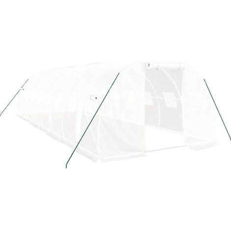 Serra tenda riparo piante fiori ortaggi con struttura in acciaio 24 m² 8 x 3 x 2 m bianco 020044565