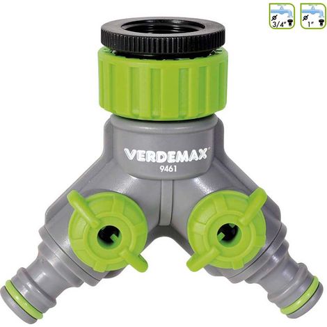 Raccordo rubinetto a 2 vie regolabili 3/4-1 F Verdemax