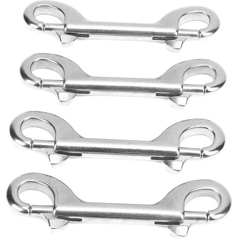 Mousqueton en acier inoxydable 316L 115 mm, verrouillage double sécurité, pour équipement d'escalade et attache animaux (1/5)