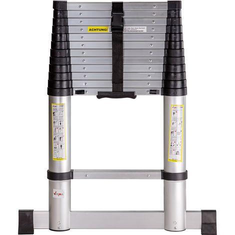 Teleskopleiter Trittleiter 3,80 m max. belastbar 150 kg Steigungsmaß max. 30cm (1/5)