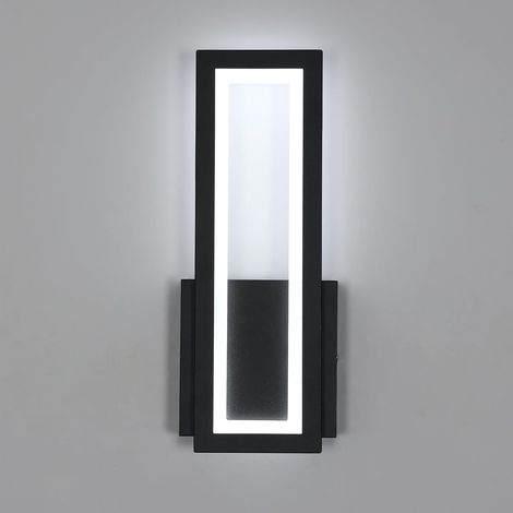 COMELY Lampada da Parete a LED 16W, Moderna Rettangolare, Illuminazione in Acrilico per Camera Corridoio Soggiorno Scala (Nero, Luce Bianca Fredda 6500K) (1/5)