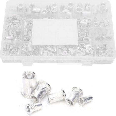 Écrou à rivets en aluminium 300 pièces/boîte 6-32/ 8-32/ 10-24/ 10-32/ 1/4-20/ M3/ M4/ M5/ M6/ M8 (1/5)