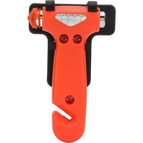 Marteau brise-vitre multifonction pour voiture, coupe-ceinture de sécurité, outil de secours pour bus et engins de chantier, équipement d'urgence auto. (1/5)