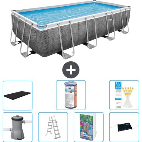 Bestway Power Steel Rechteckig - 488x244x122 cm - 8-teilig S619