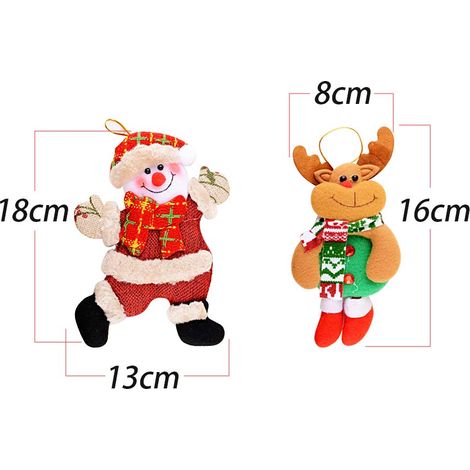 pezzi di ornamenti natalizi fai da te, regalo di Natale, Babbo Natale, pupazzo di neve, albero, ciondolo, bambola, decorazioni da appendere per la casa, camera da letto, auto, albero di Natale (stile (1/4)