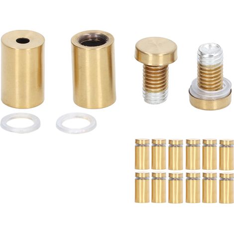 Lot de 12 supports de panneaux publicitaires à vis en acier inoxydable, clous de fixation 16 x 30 mm pour verre, accessoires de décoration intérieure (1/5)