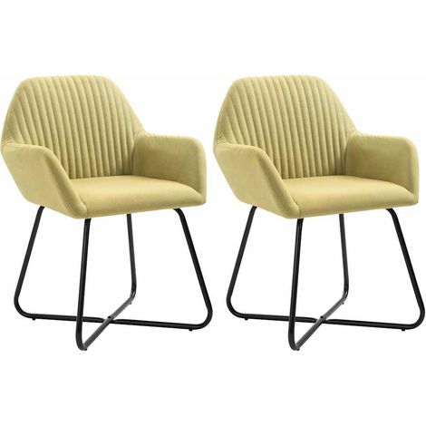 vidaXL Sillas de comedor 2 unidades tela verde (1/5)