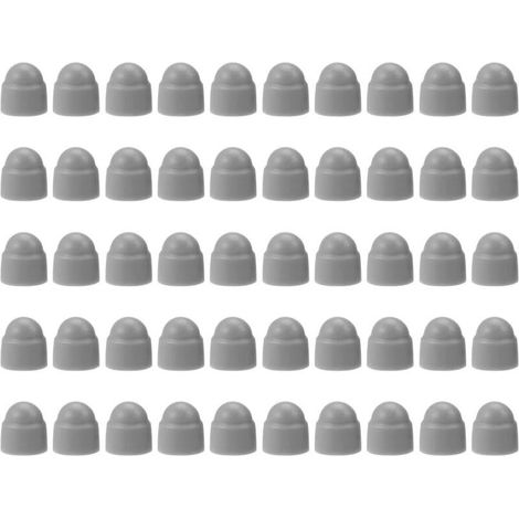 CSPARKV 50 pièces Cache vis écrou de protection M8 clef de 13 mm, capuchons de protection hexagonaux, pour recouvrir les écrous et les têtes de vis hexagonales, plastique Grigio (1/5)
